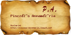 Pinczés Annamária névjegykártya